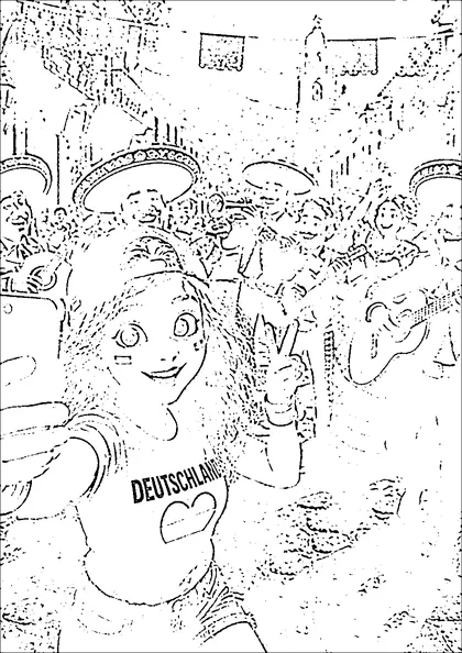 Ausmalbild: Bea beim Mariachi-Fest