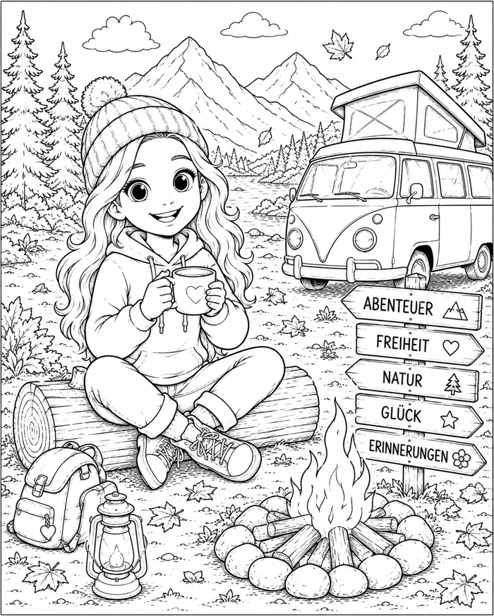 Ausmalbild: Bea Malbuch Seite 1