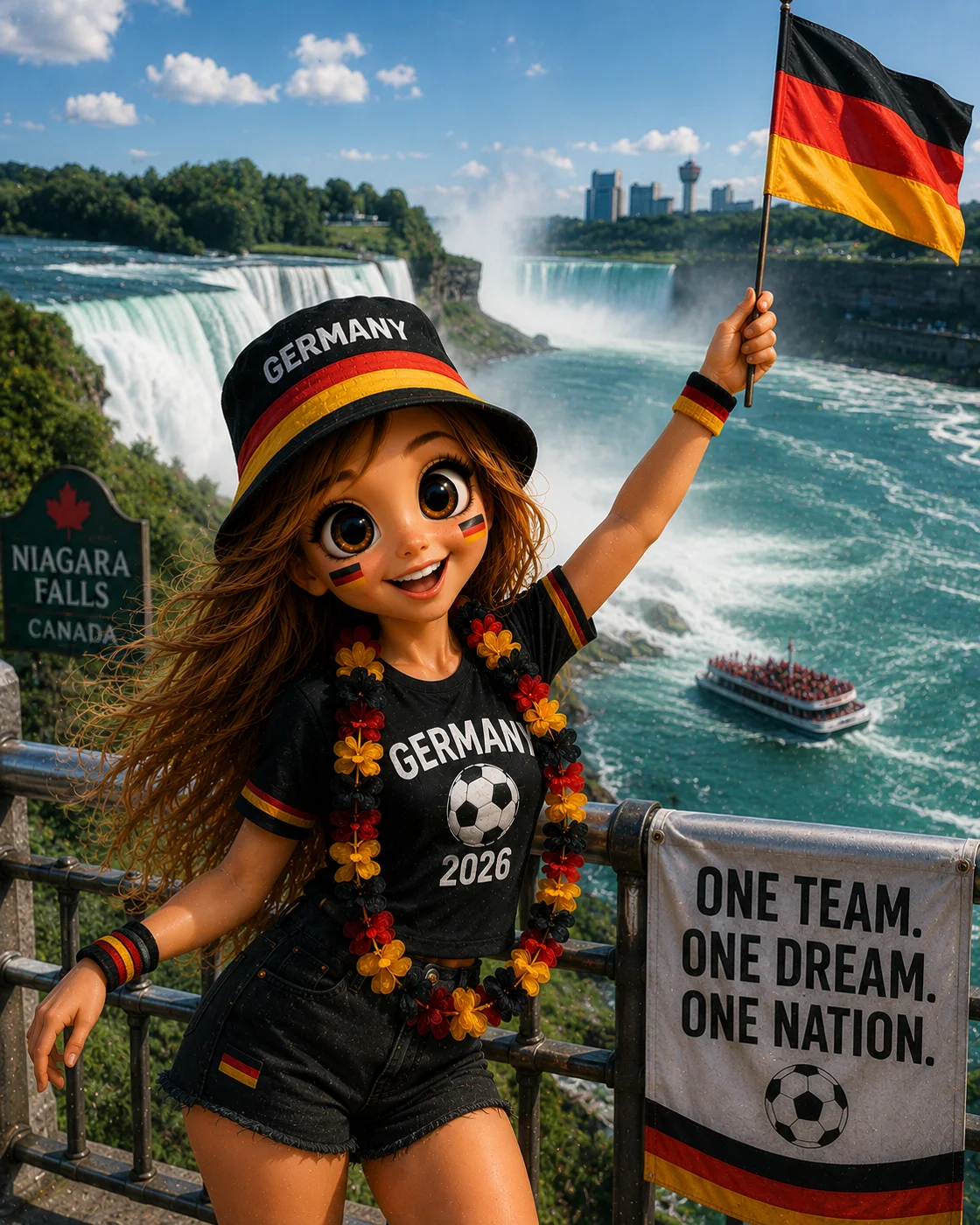 Bea an den Niagarafällen in Kanada
