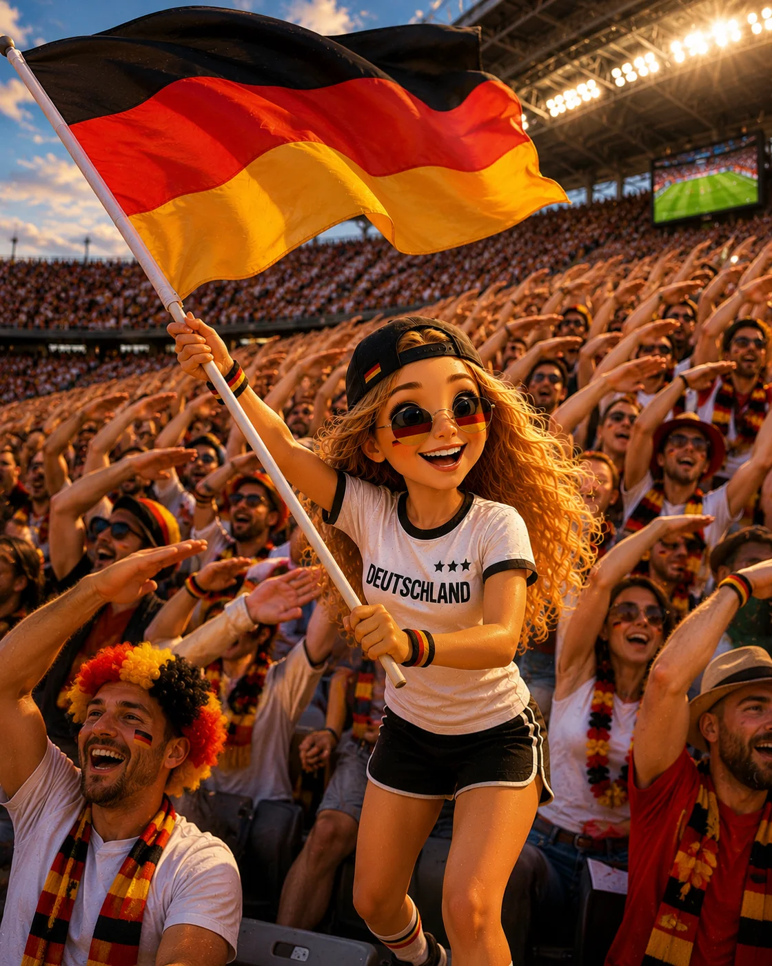 Bea in der Fanzone in Deutschland