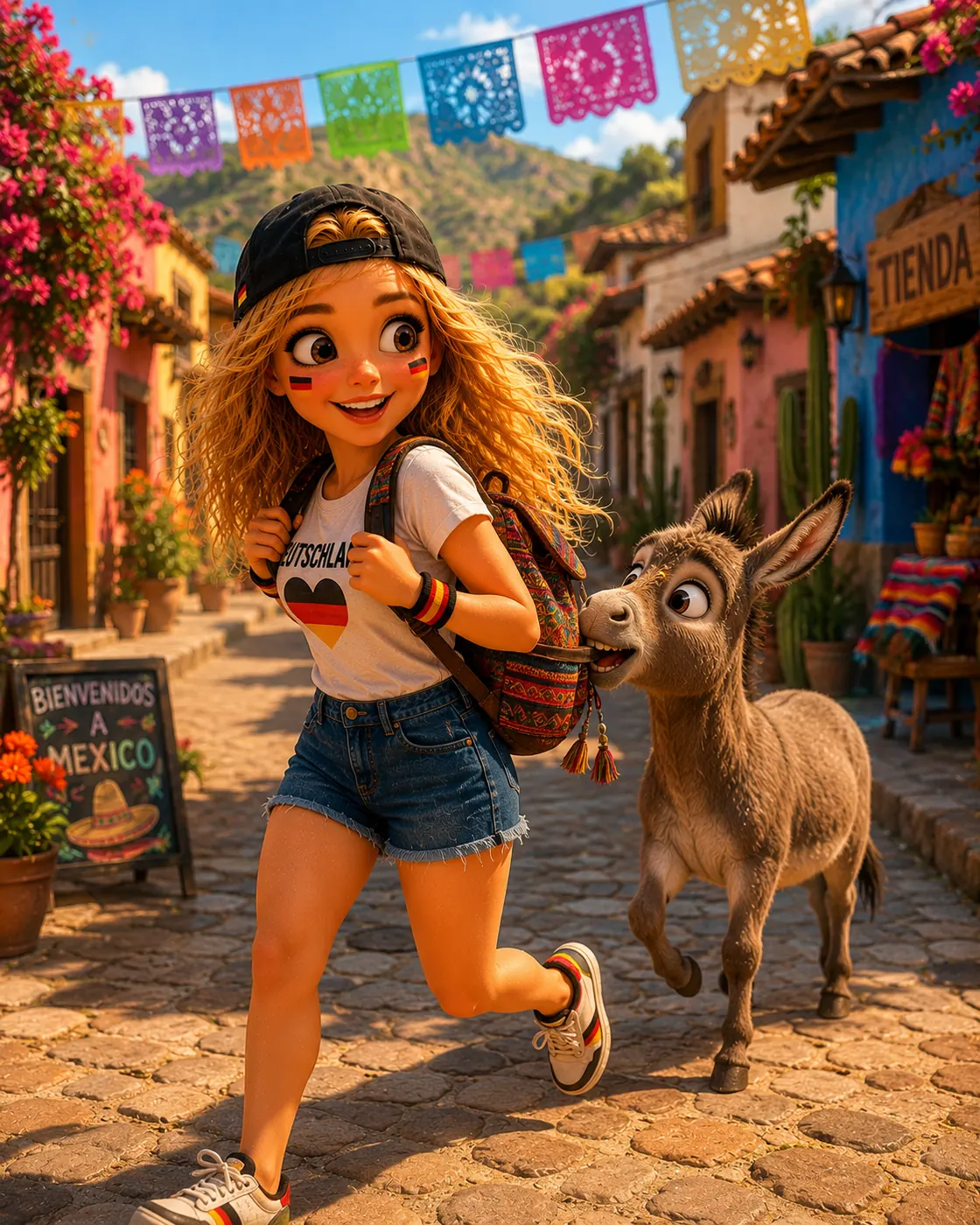 Bunte Gasse in Mexiko